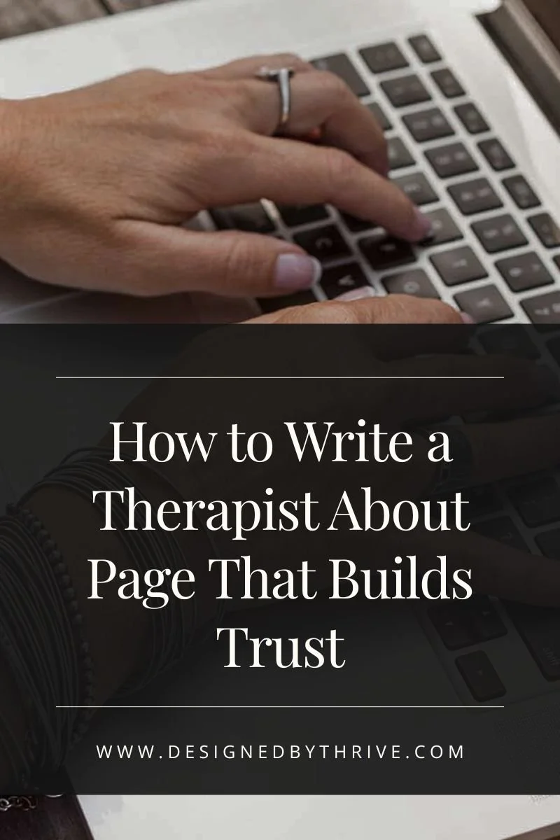 How to Write a Therapist About Page That Builds Trust