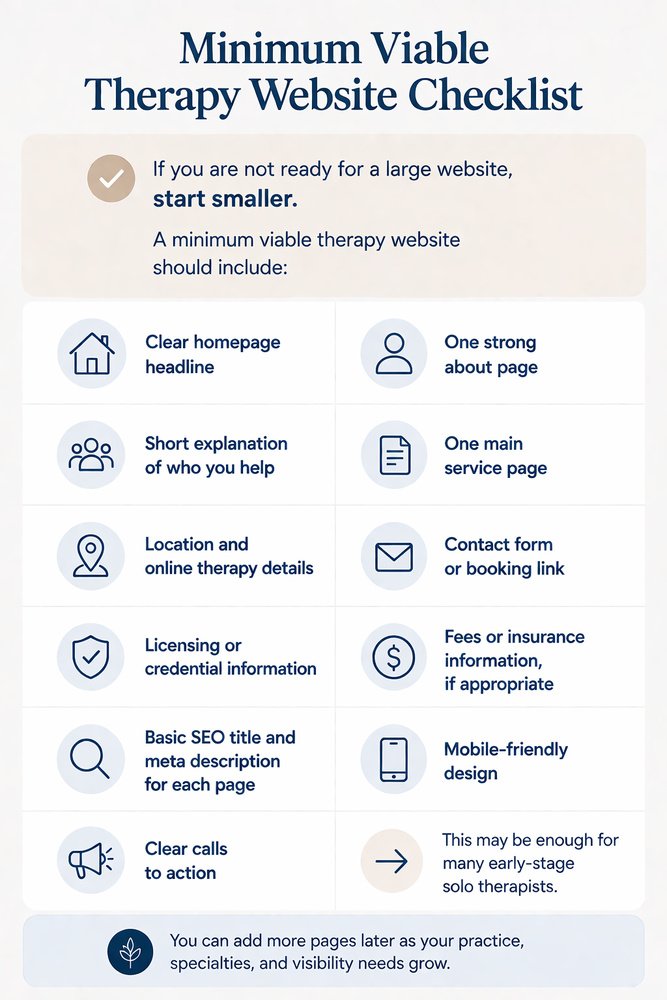 Build a Therapy Website infographic checklist