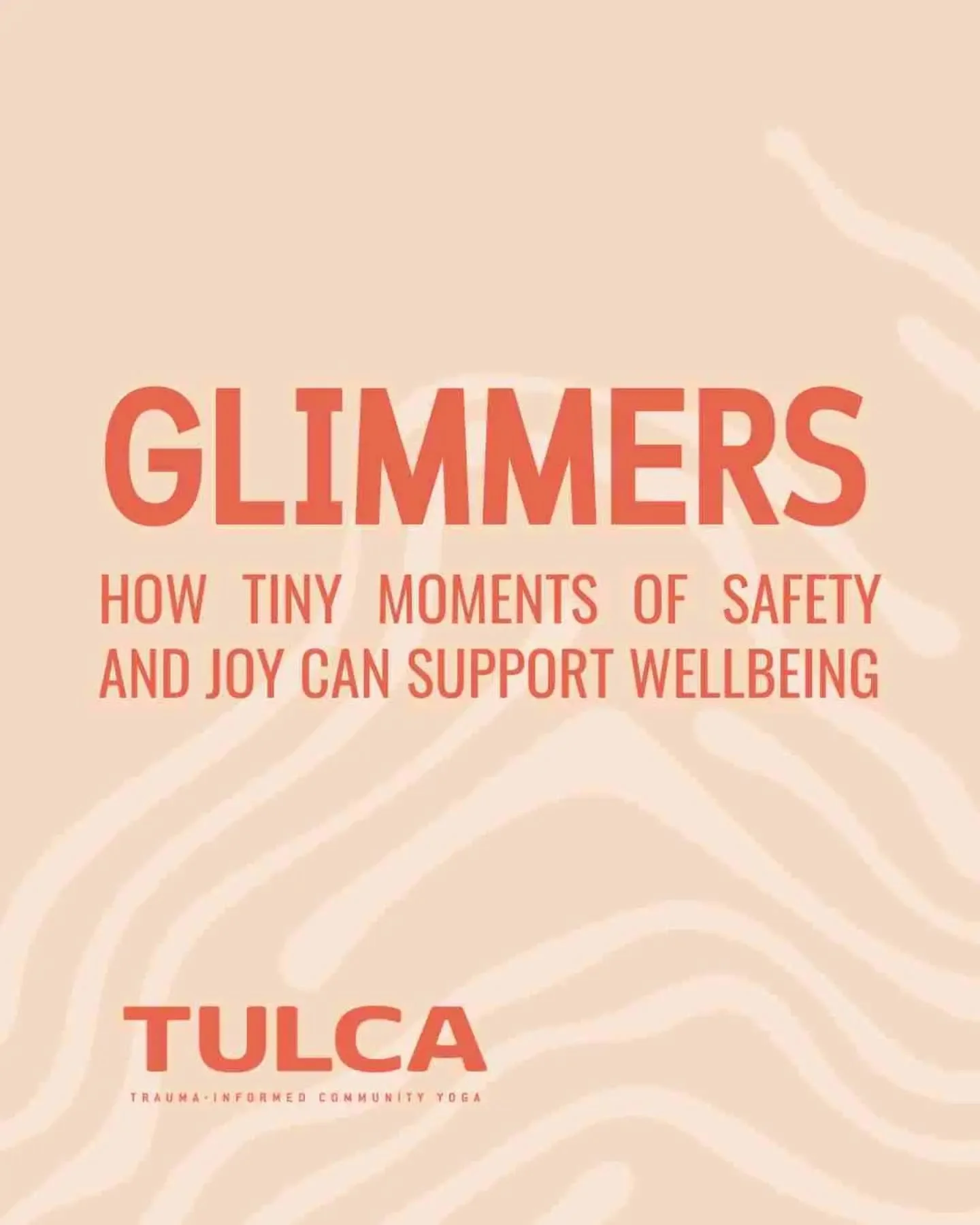 ✨ Glimmers Series✨

At the end of each month, the Tulca team will share their glimmers with you. So let's get ready together.

Glimmers, a term coined by Deb Dana, are little moments throughout the day that signal safety, joy, and connection to our n