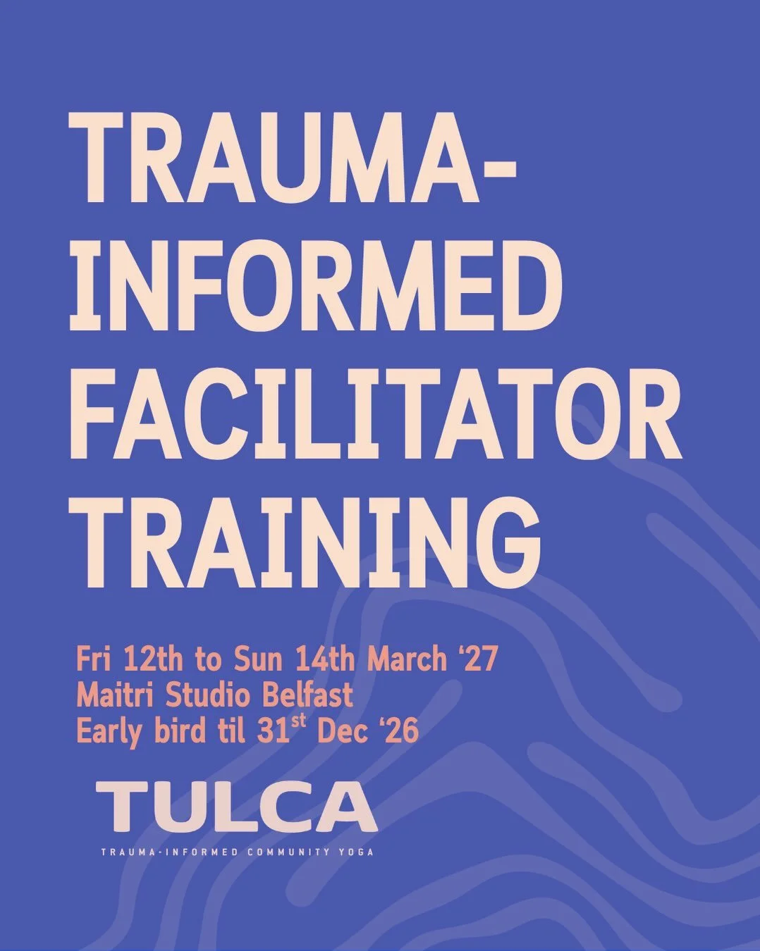 🌊EARLY BIRD BOOKINGS ARE OPEN🌊

We held our first training in September. It went so well and we&rsquo;ve had so much interest that we&rsquo;ve decided to hold another training 12th - 14th March 2027 at @maitristudiobelfast 

This training is a culm