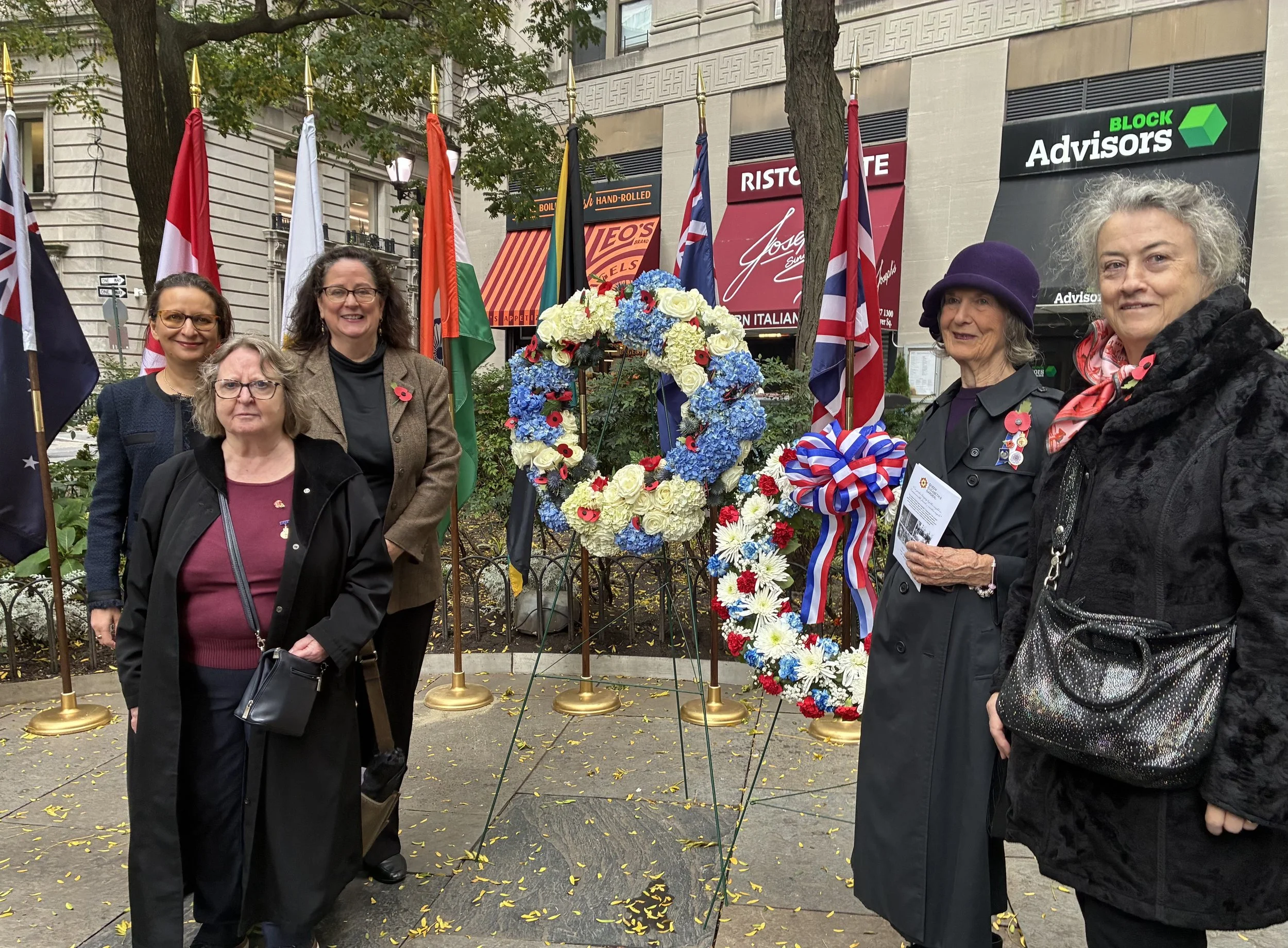 Remembrance Day Ceremony Queen Elizabeth II Garden, Hanover Square, NYC