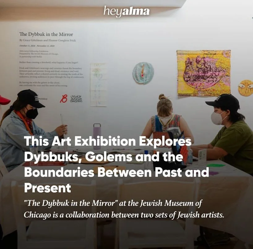We are closing up shop for the rest of the year and entering a period of rest. Reflecting on this beautiful review by @lindsayeanet in @hey.alma. The full article is linked in our bio. 
“The Dybbuk in the Mirror” by Grace Gittelman and E