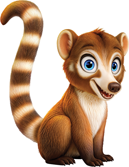 Cartoon illustration of a lemur