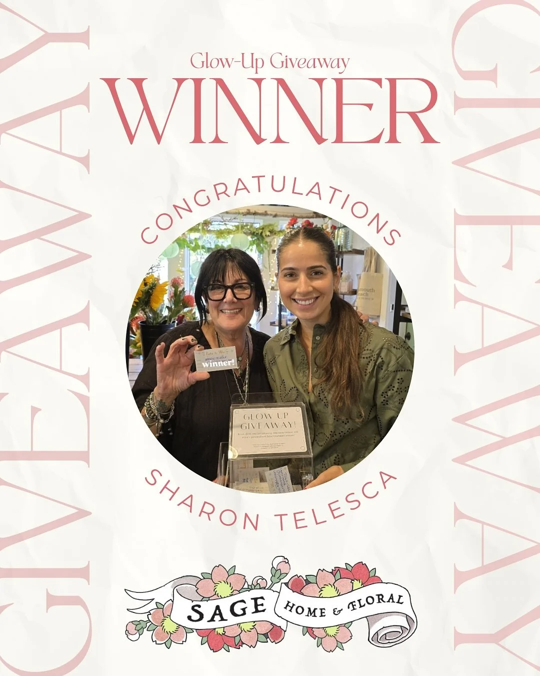 Giveaway Winner Announcement! Congratulations Sharon Telesca on winning the glow up giveaway! Enjoy and relax with a personalized facial treatment session🧘‍♀️💌