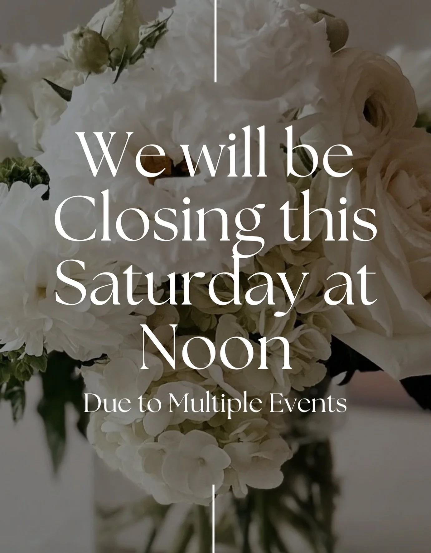Tomorrow we will be closing the store at noon due to multiple events! If you are placing an order please be sure to call ahead of time!