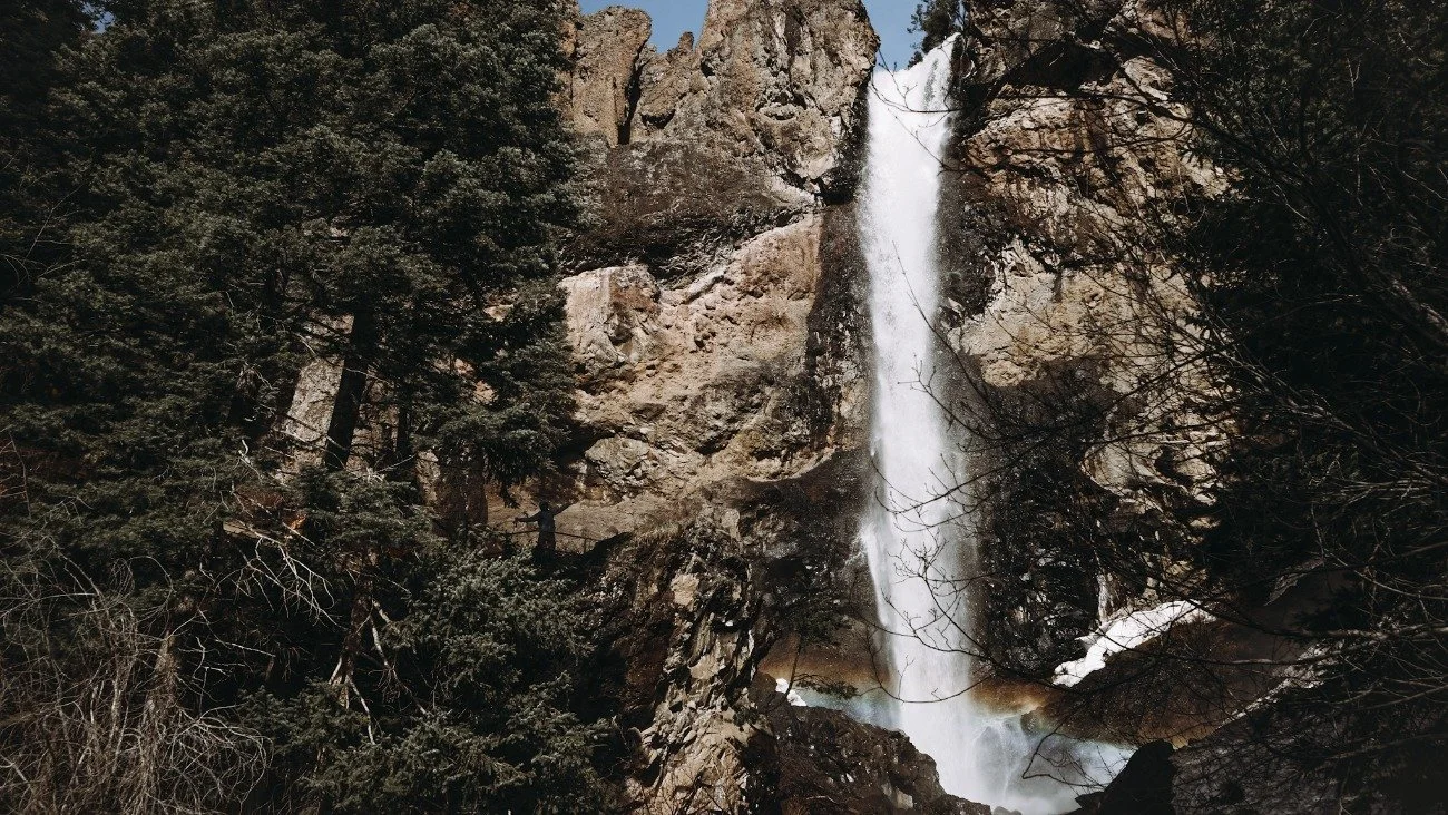   Rainbow at the base of Treasure Falls  