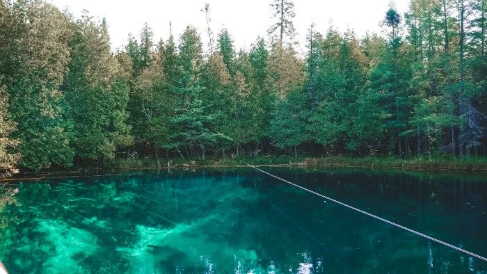   View from the deck on Kitch-iti-kipi.  