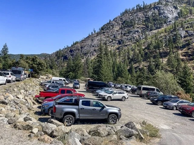 View of Snow Lakes Trailhead parking