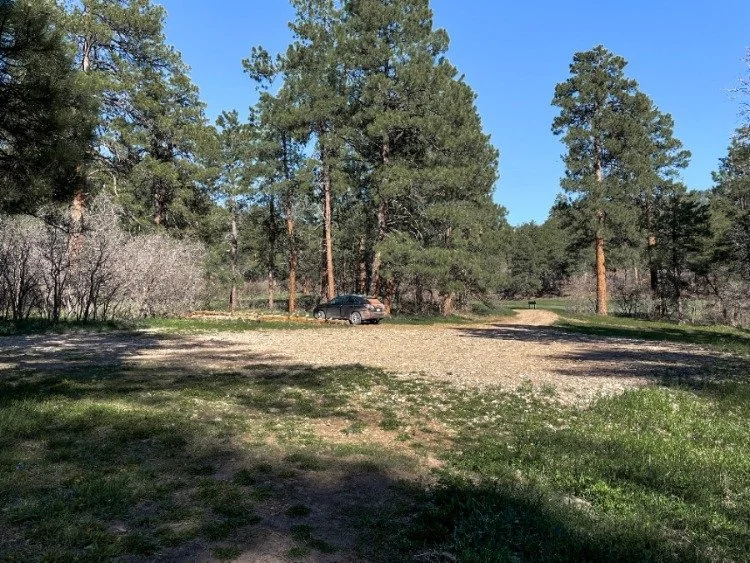   The parking lot for Piedra River Hot Springs  