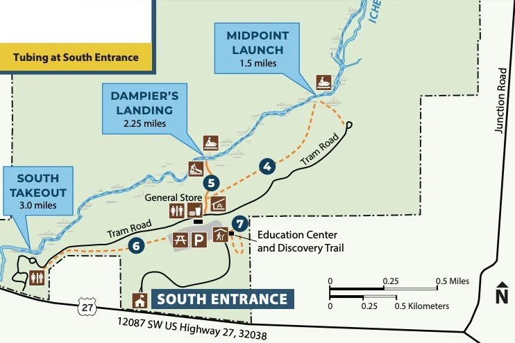   Tube Launch Points - Ichetucknee Springs  