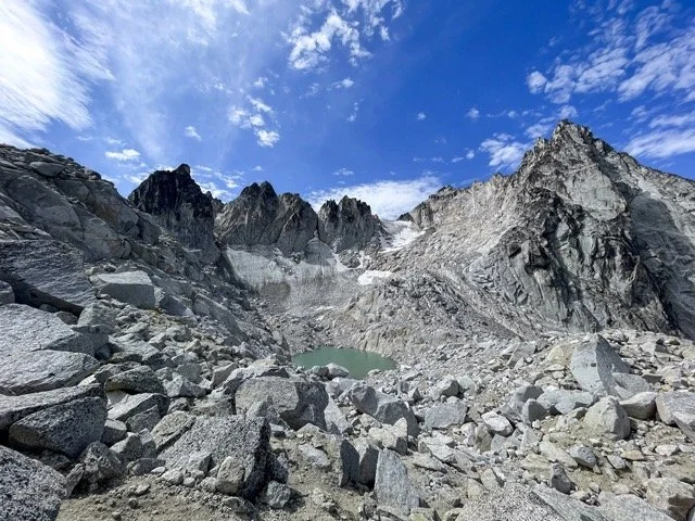 Almost to the summit of Aasgard Pass