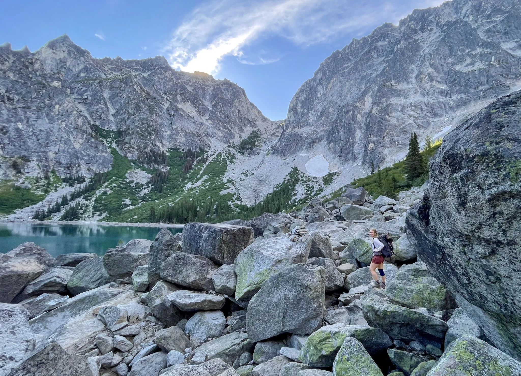 Bouldering around Colchuck Lake