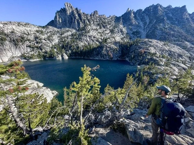 Looking down at Lake Viviane