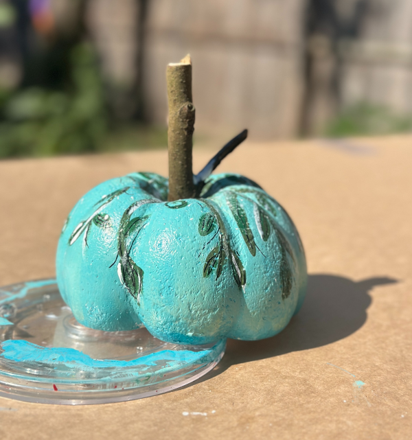 Paint a Cement Pumpkin