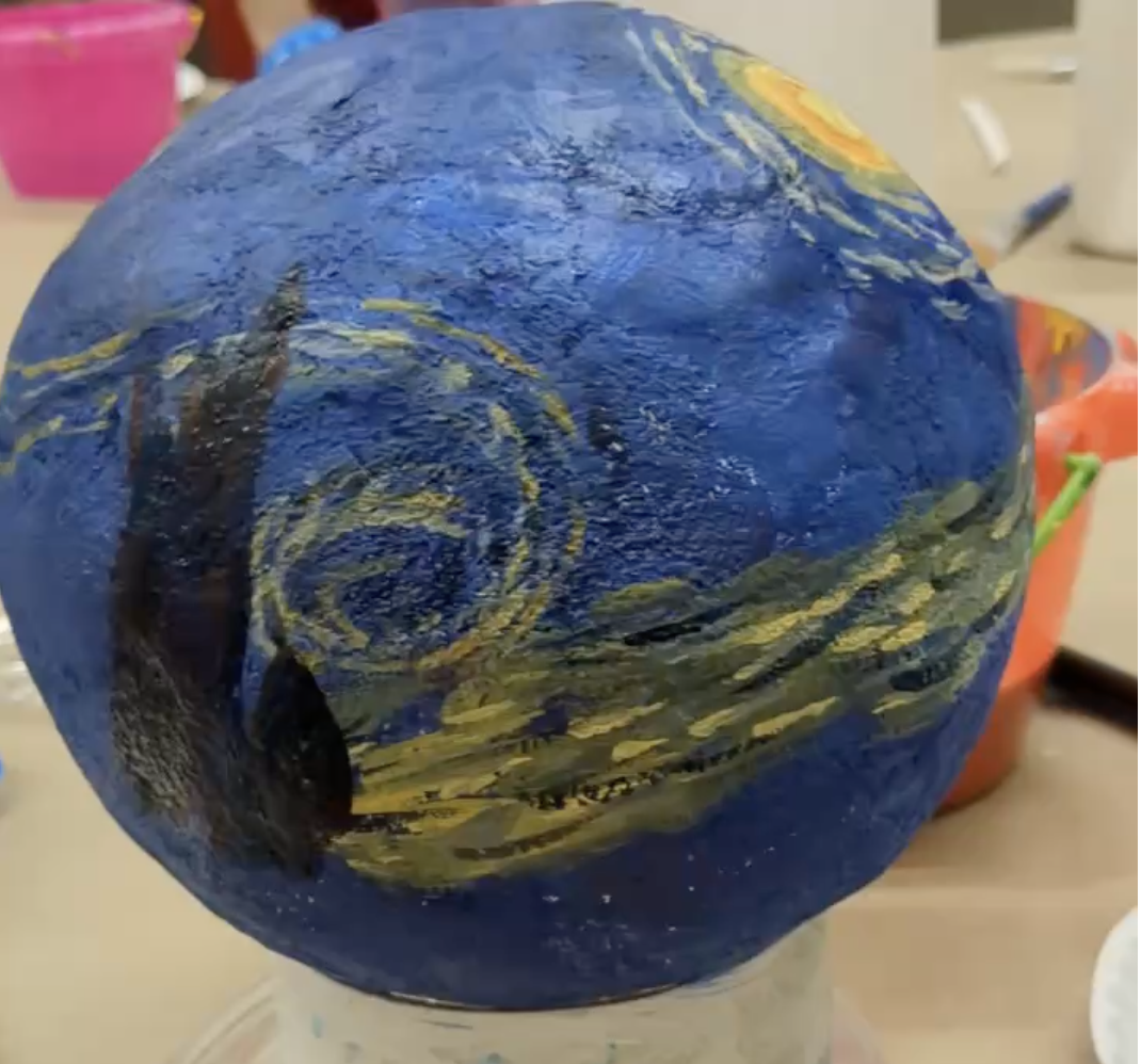Make and Paint a cement sphere