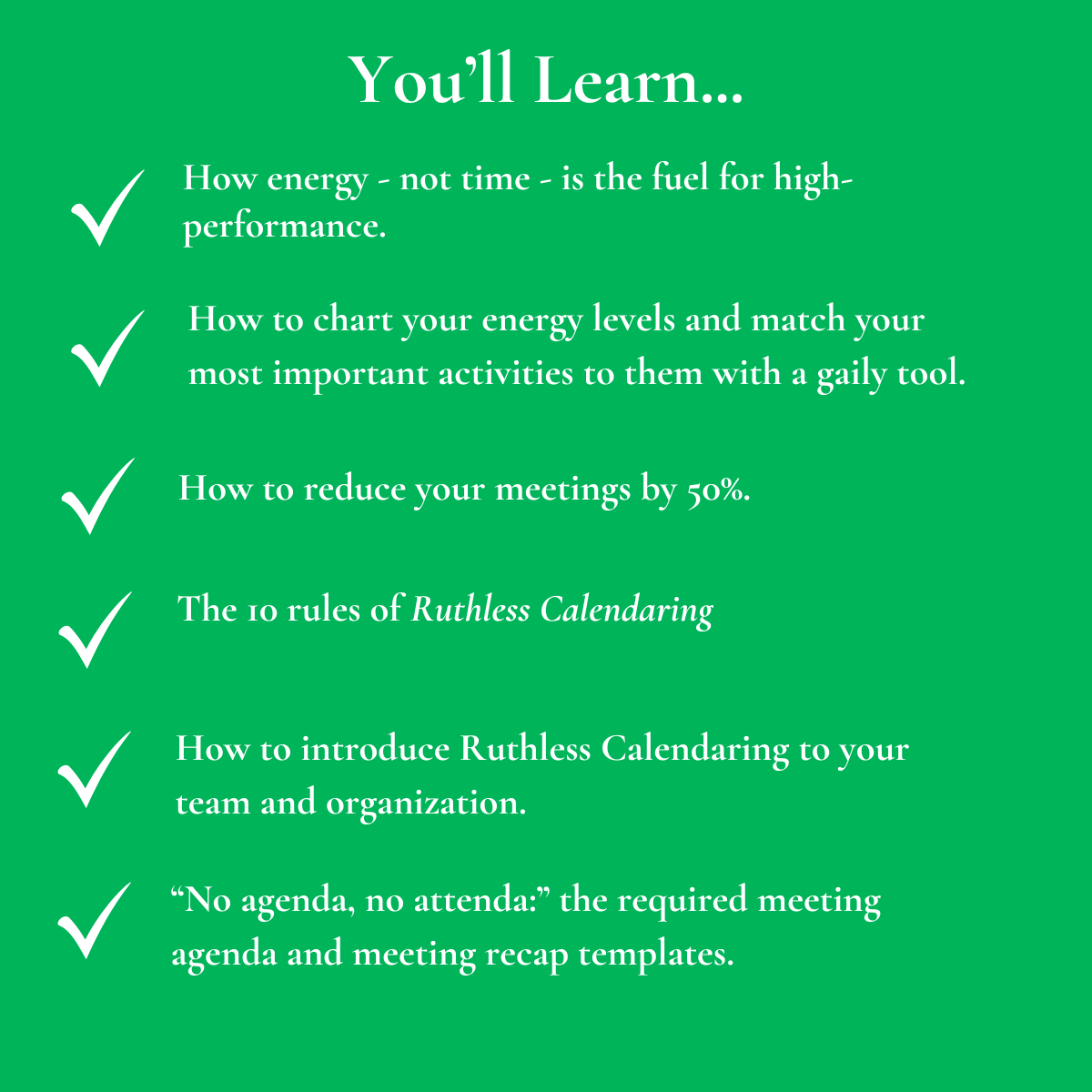 E-Workbook - Ruthless Calendaring: Managing Energy for Superior ...