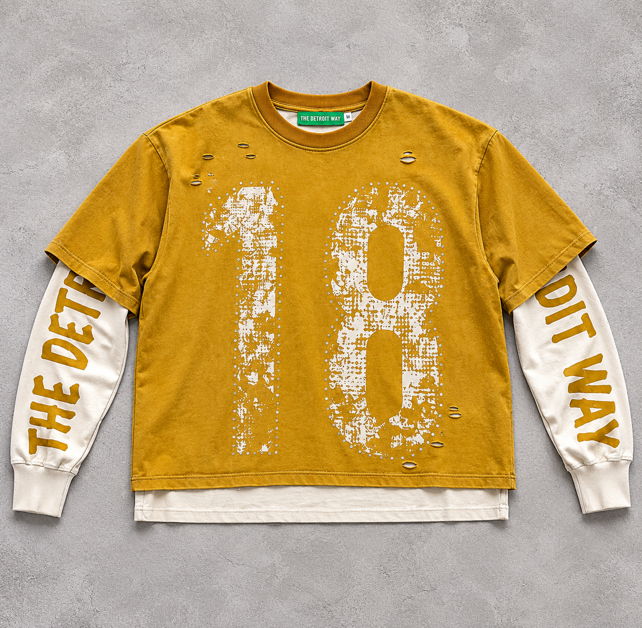 Mustard Brown Oversized "18" Shirt