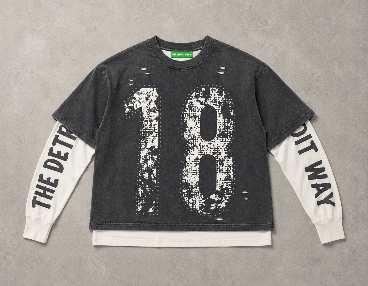 Gray Oversized "18" Shirt