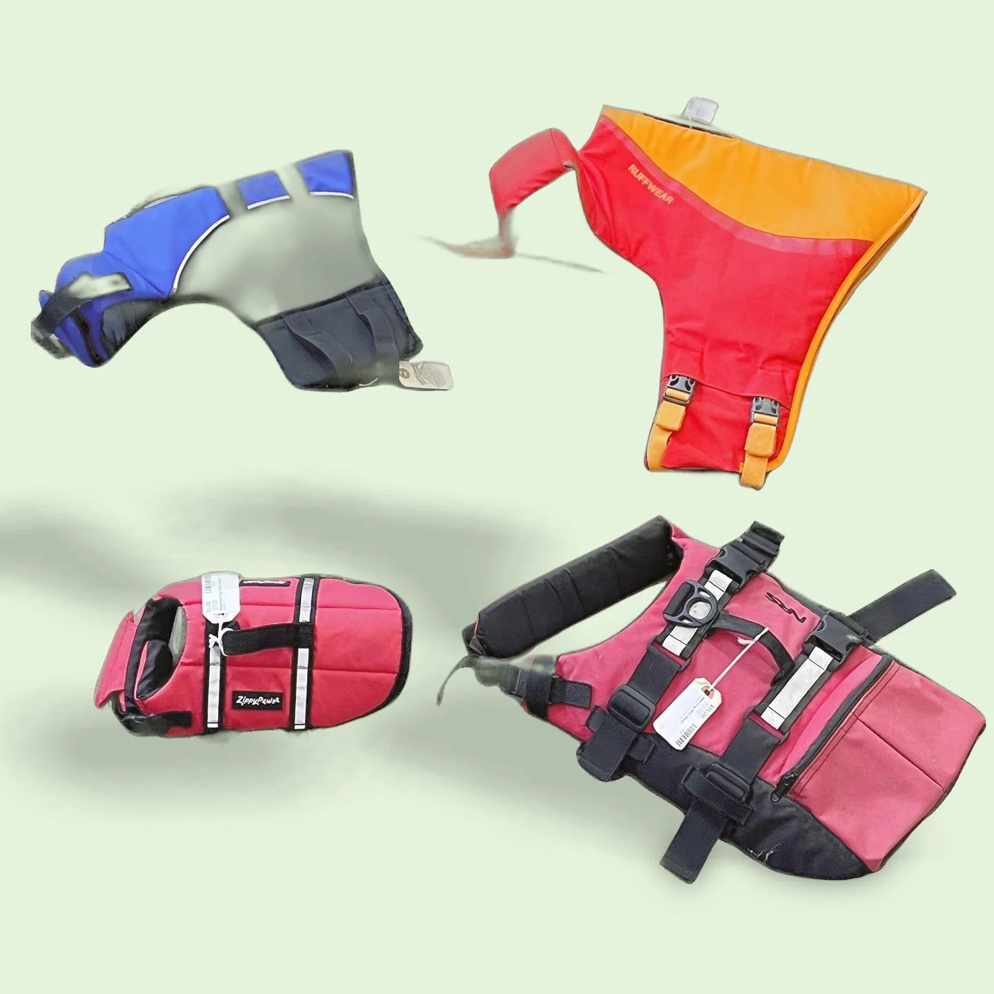 SUP, dog! PFDs for your favorite furry friend!

Ruffwear Float Coat (blue) S
MSRP: $100 // CC: $21

Ruffwear Float Coat (orange) L
MSRP: $100 // CC: $49

Zippy Paws PFD (red) XS
CC: $5

NRS CFD Dog Life Jacket (red) M
MSRP: $75 // CC: $15