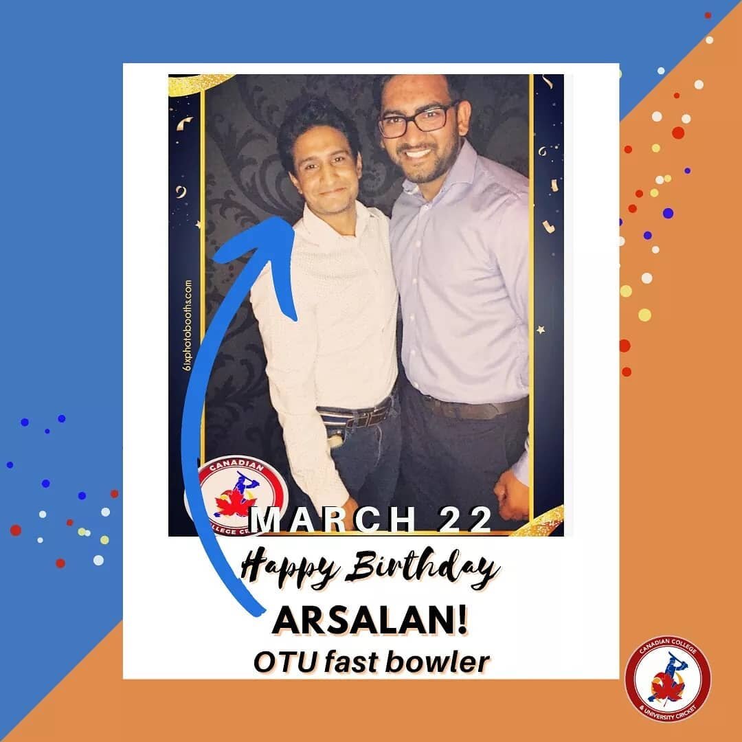 Happy Birthday to Ontario Tech University's spearhead fast bowler with searing pace, Arsalan Ahmad! 🔥🔥🔥
We hope you keep developing the game at OTU and push those around you to keep improving, cheers! 🙌
.
.
.
.
.
#birthdaypost #CCUCricket #Colleg