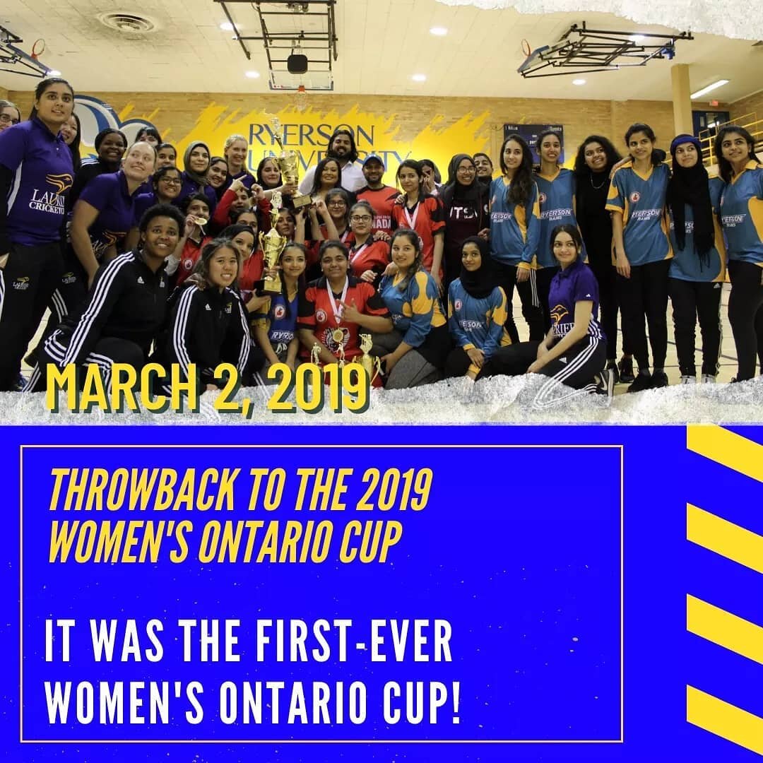 #Throwback to the 1st ever Canadian College and University Cricket Women's Ontario Cup which took place 2 years ago in Ryerson University, and the CCUC women's combined team triumphed over the Laurier&rsquo;s Women&rsquo;s Cricket Club in the final! 