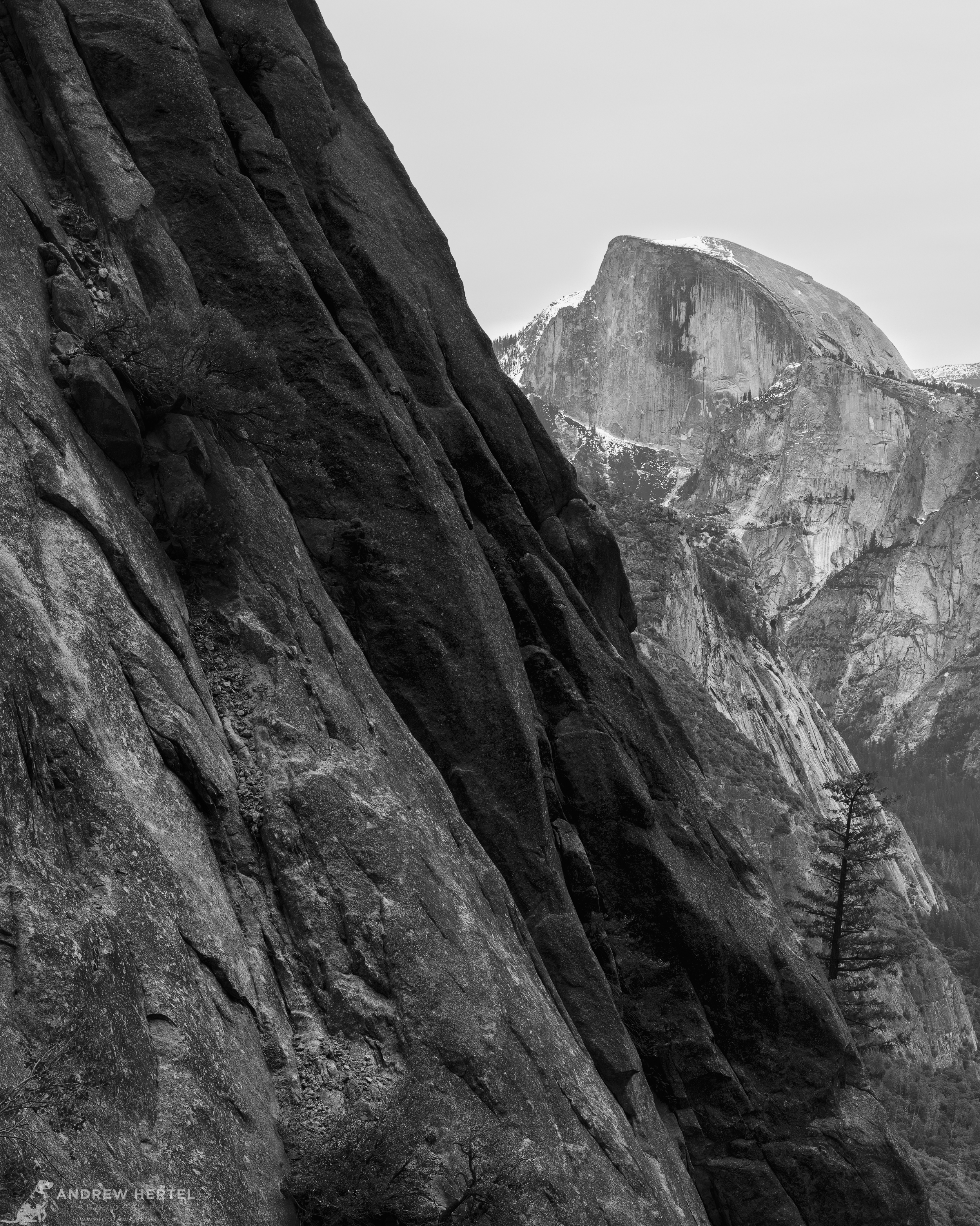 Yosemite in black and white