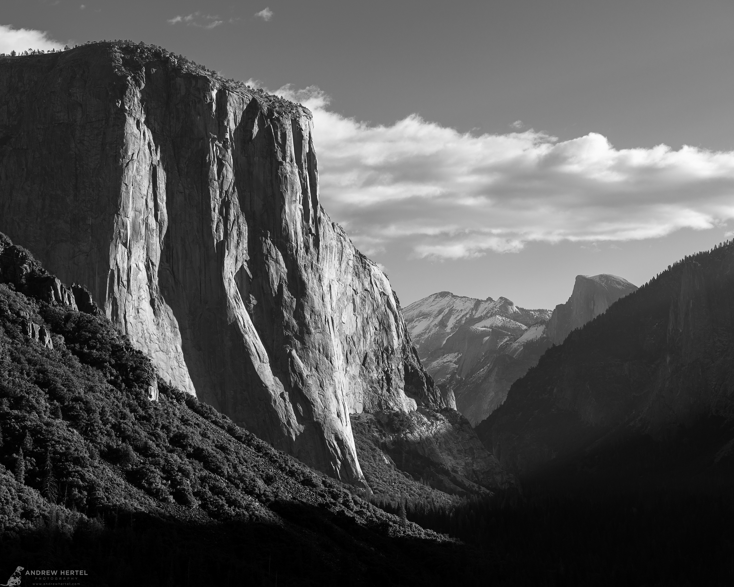 Yosemite in black and white