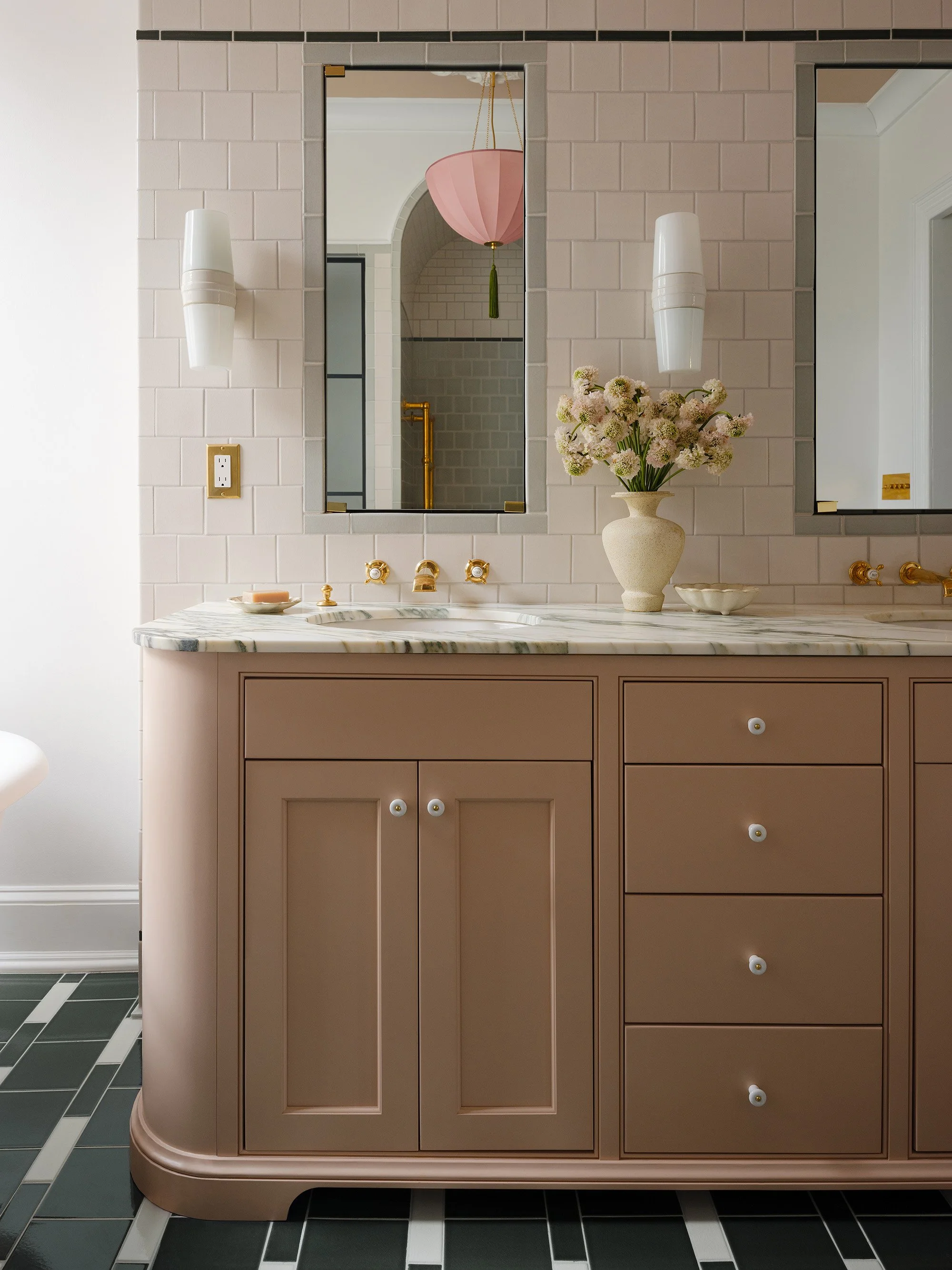 A bathroom vanity in an historic row house in Capitol Hill