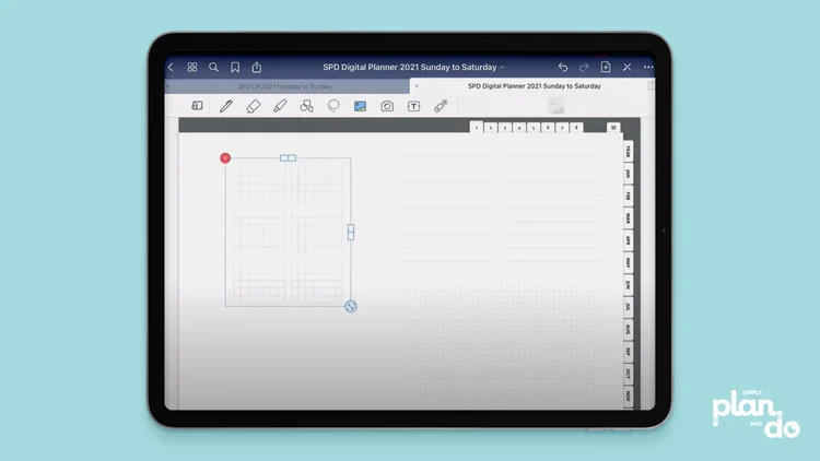 simplyplananddo.com - using widgets to build pages in GoodNotes - add multiple widgets and reposition to create a bespoke page.