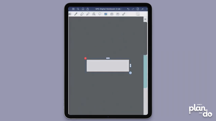 simplyplananddo.com - labelling sections in digital notebooks - video tutorial and free 3-Tab Notebook download, with matching stickers and widgets.