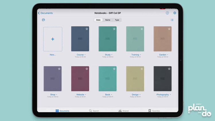 simplyplananddo.com - video tutorial and step-by-step - how to use custom covers to better organise your digital planners, notebooks and journals - 2. use colours to categories your planners.