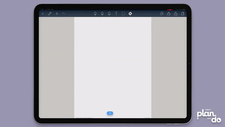 simplyplananddo.com - how to add a new page in your digital notebook, while keeping the side hyperlinked tabs, in Noteshelf app - creates a page without any navigation.