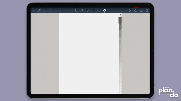simplyplananddo.com - how to add a new page in your digital notebook, while keeping the side hyperlinked tabs, in Noteshelf app - creates tabbed, hyperlinked new page.