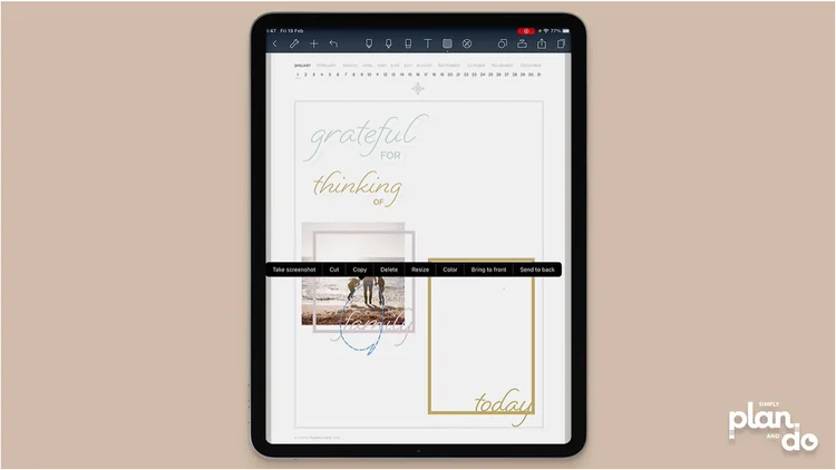 simplyplananddo.com - video tutorial and step-by-step - if you want to move layered objects together, use the Lasso and marquee them both.