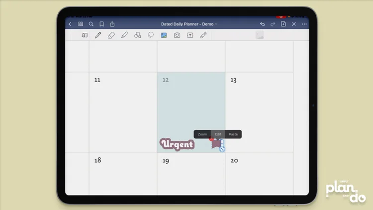 simplyplananddo.com - video tutorial and step-by-step - faster workflow in GoodNotes - edit mode allows you to move stickers in isolation.