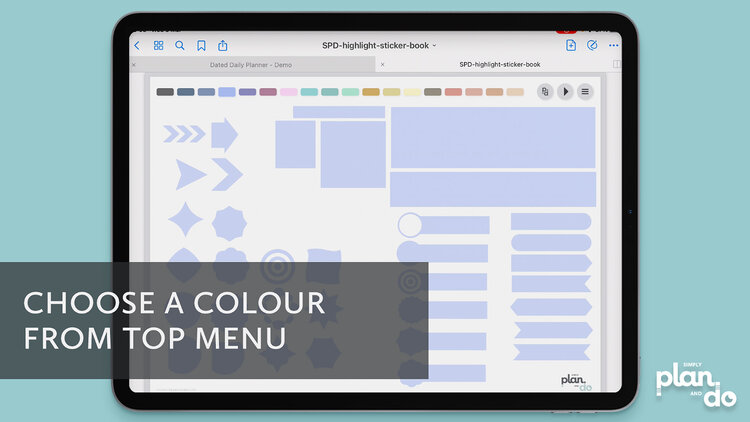 simplyplananddo.com - video tutorial - select the colour you want at the top to jump to that page.