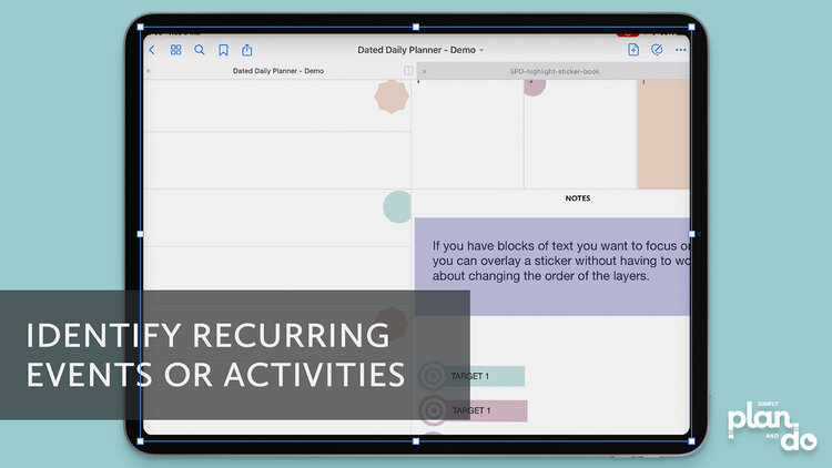 simplyplananddo.com - video tutorial - highlight stickers are great for identifying recurring events or activities.