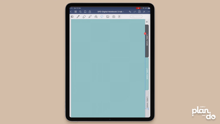 simplyplananddo.com - video tutorial and step-by-step - how to quickly add labels to tabs in digital notebooks - do this on every page of your notebook.