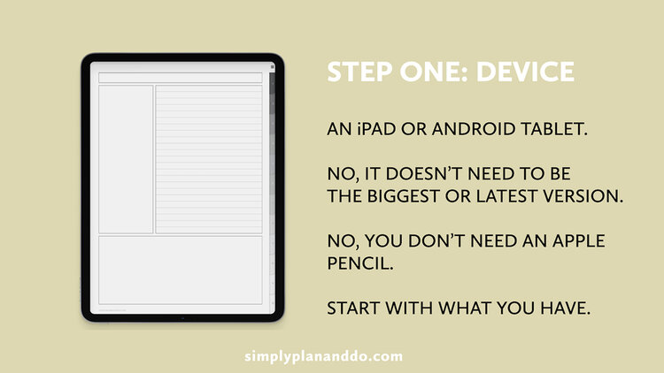 simplyplananddo.com - up and running with digital planning in 4 easy steps - step one: a device.