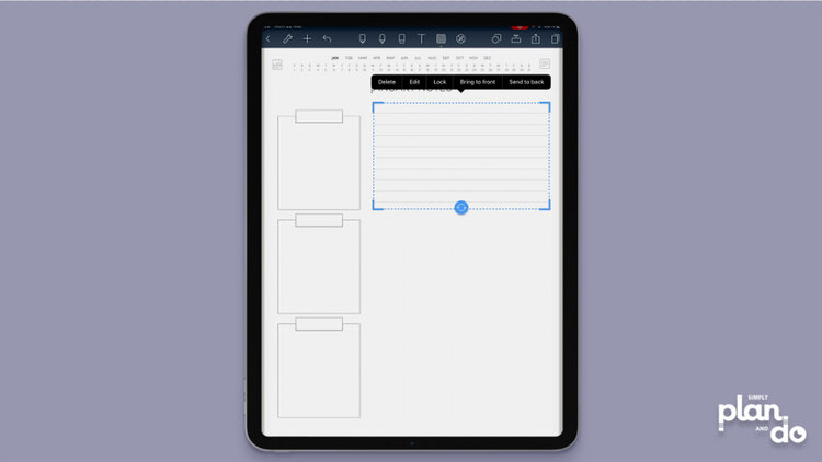 simplyplananddo.com - video tutorial and step-by-step - how to combine page templates (png files) in Noteshelf to create new ones suited to your needs - combining page overlays.