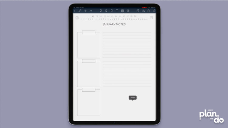 simplyplananddo.com - video tutorial and step-by-step - how to combine page templates (png files) in Noteshelf to create new ones suited to your needs - paste as many times as you need to.
