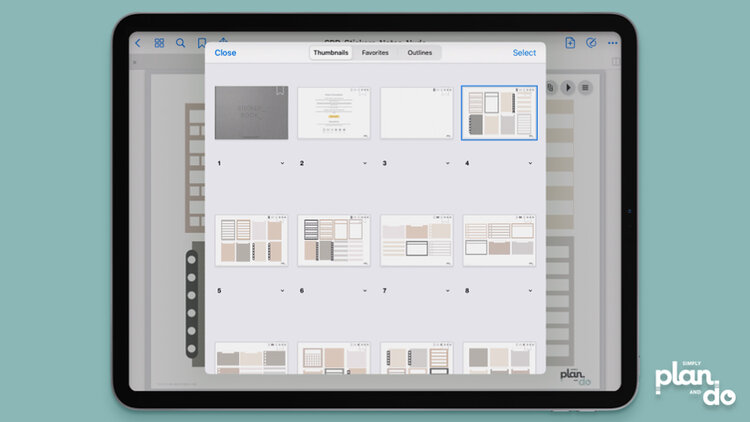 simplyplananddo.com - video tutorial and step-by-step - how to copy digital stickers from one book to another without breaking the navigation in GoodNotes - new blank page with correct navigation.