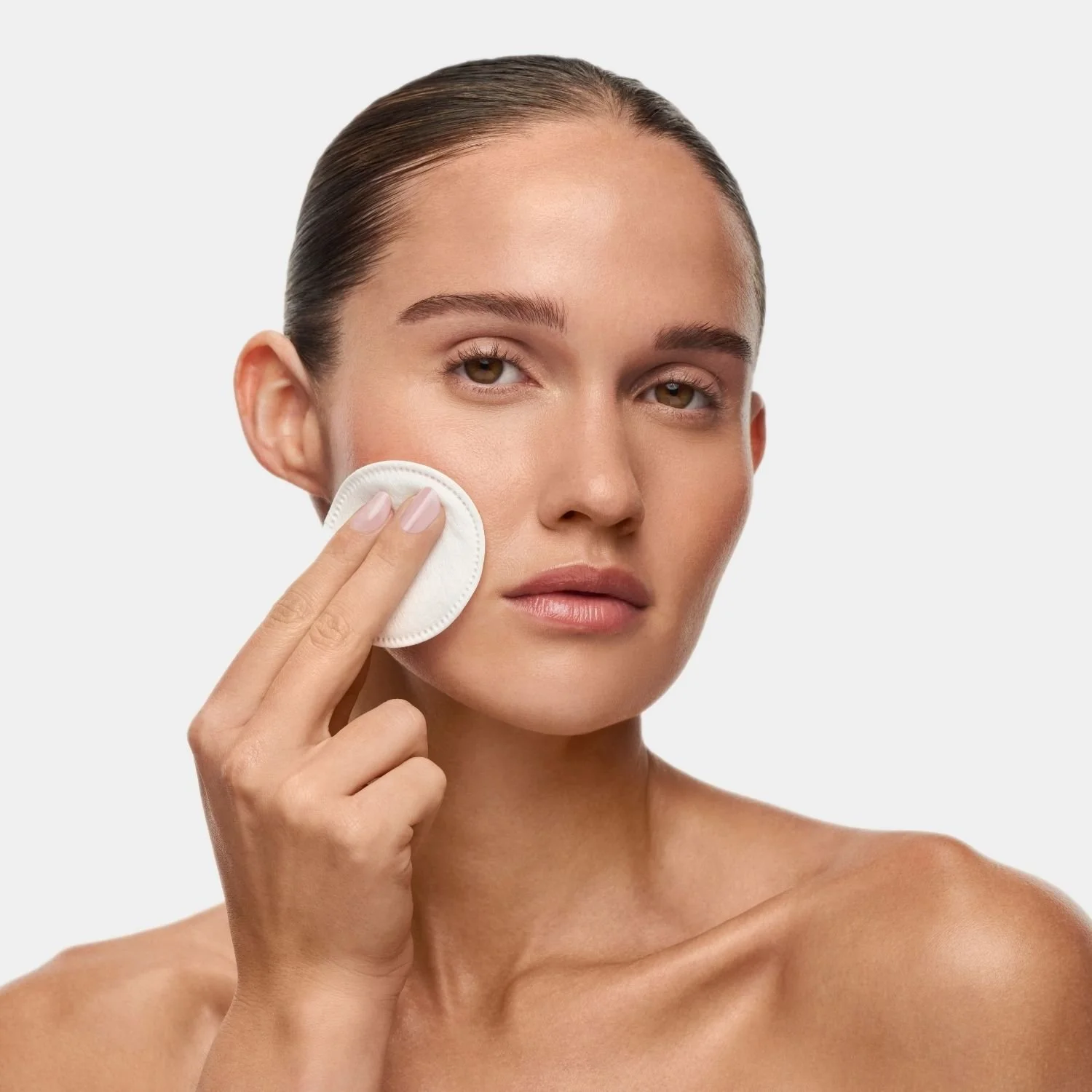 Step 3: Sweep over your face and neck. No need to rinse.