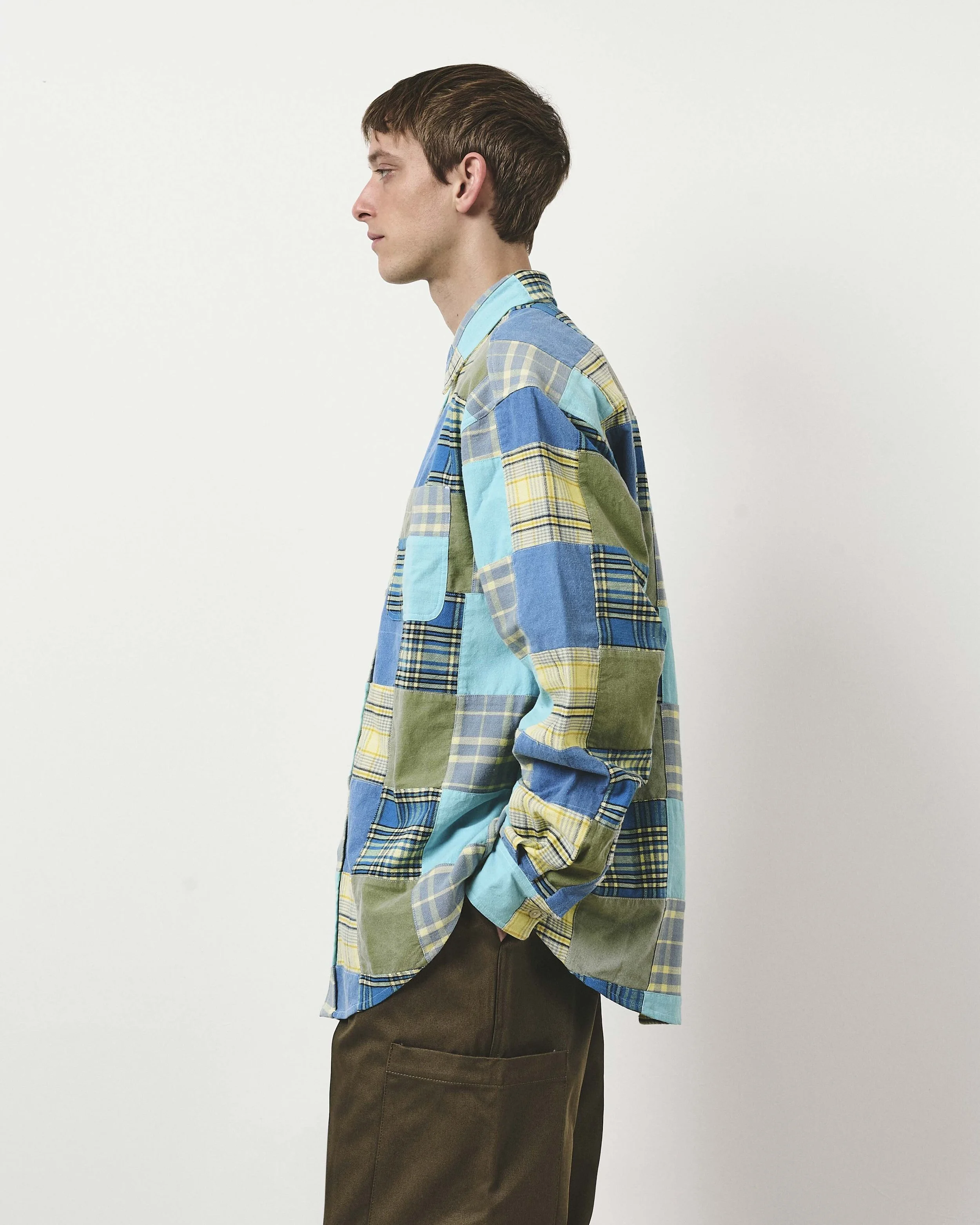 Checkered Patchwork Shirt Blue Yellow_16.jpeg