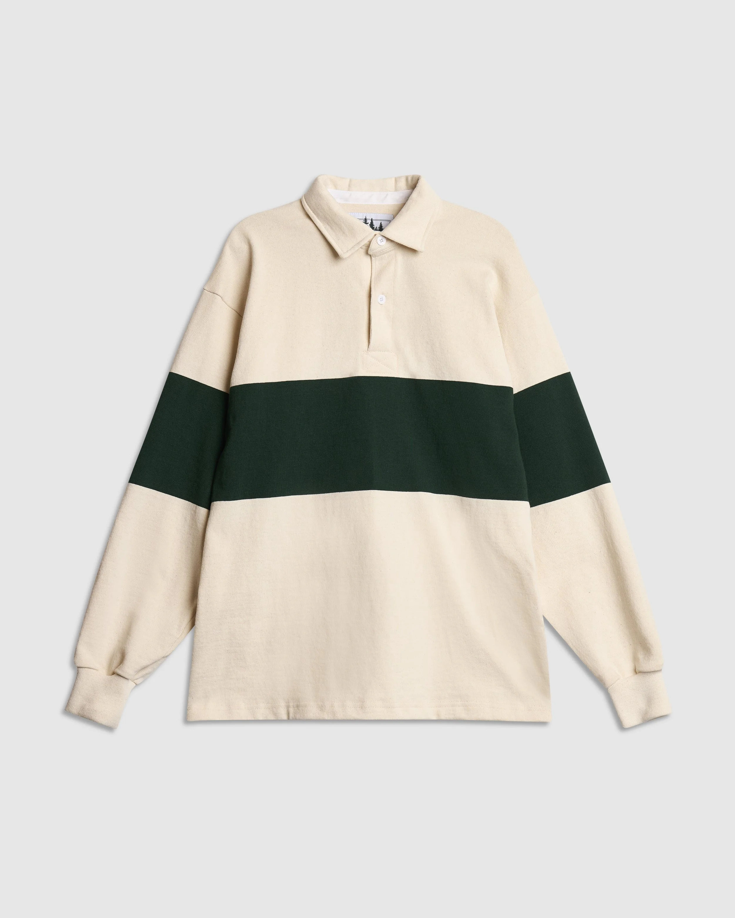 BLOCK STRIPE SPORTSMAN SHIRT ECRU AND FOREST__.jpg
