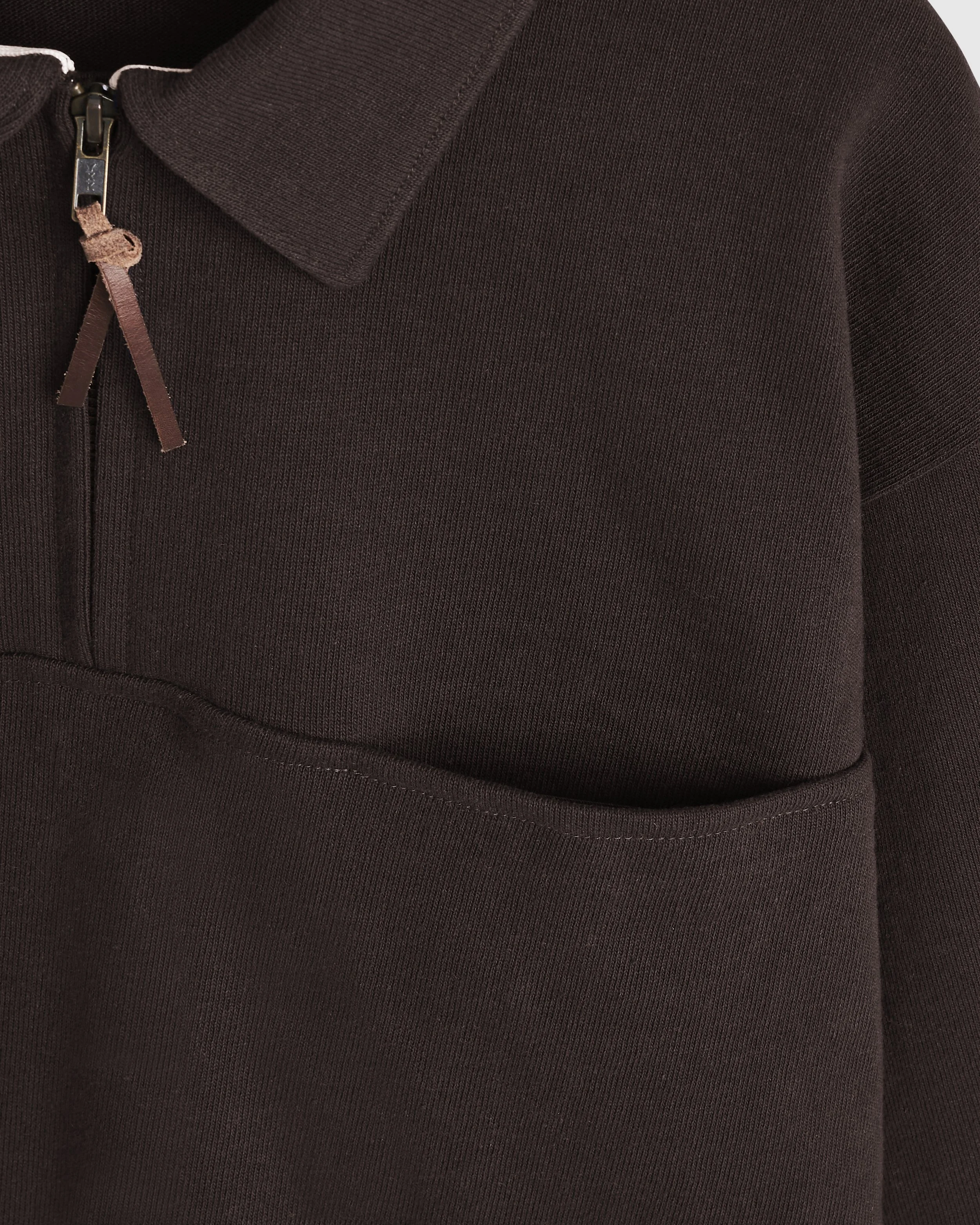 Quarter Zip Sweat Navy USE FOR EARTH AND FOREST_ 1__BROWN.jpeg