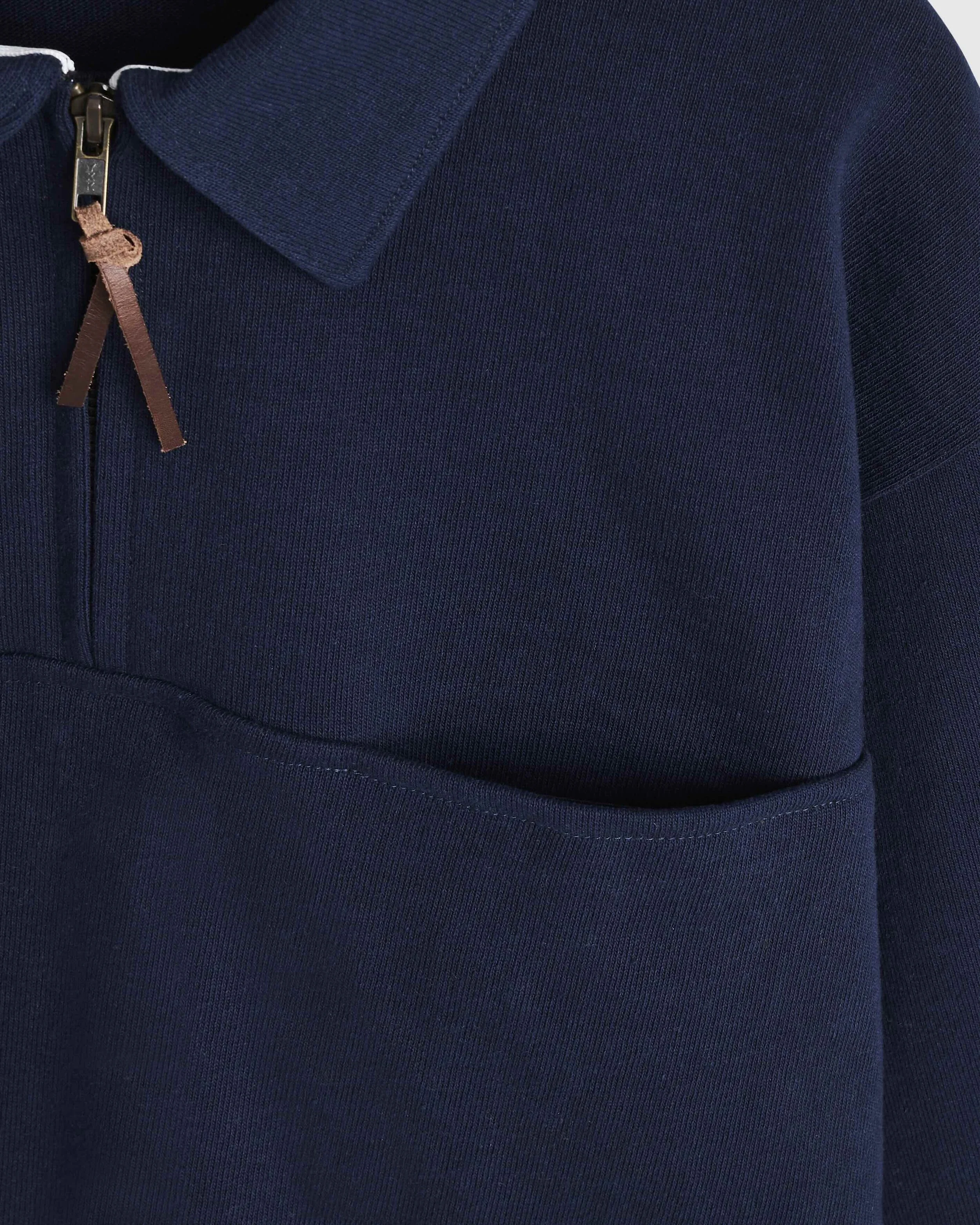 Quarter Zip Sweat Navy USE FOR EARTH AND FOREST_ 1.jpeg
