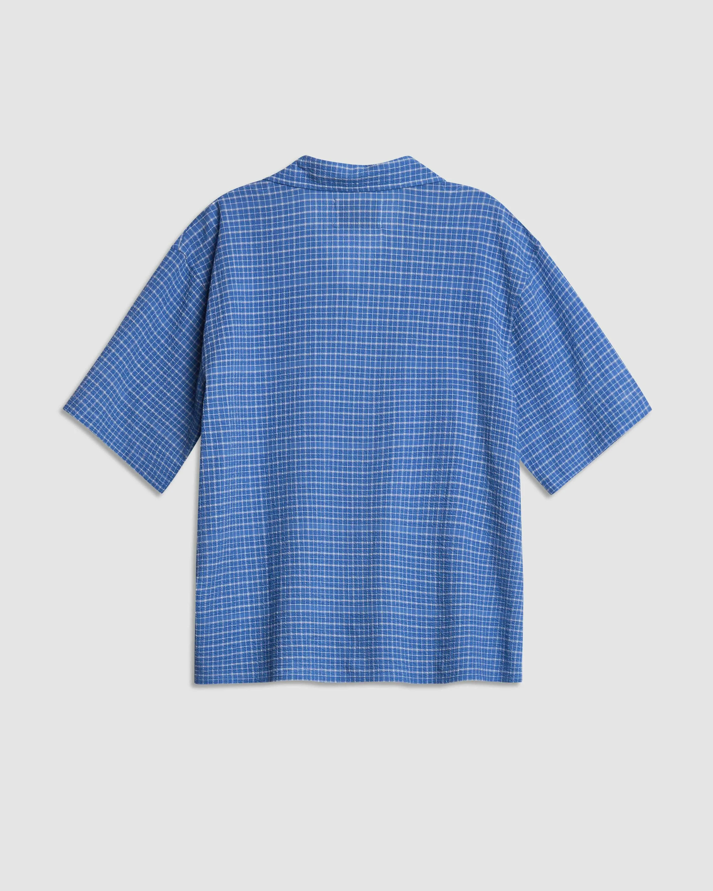 Loose Check Vacation Shirt Blue_ 4.jpeg