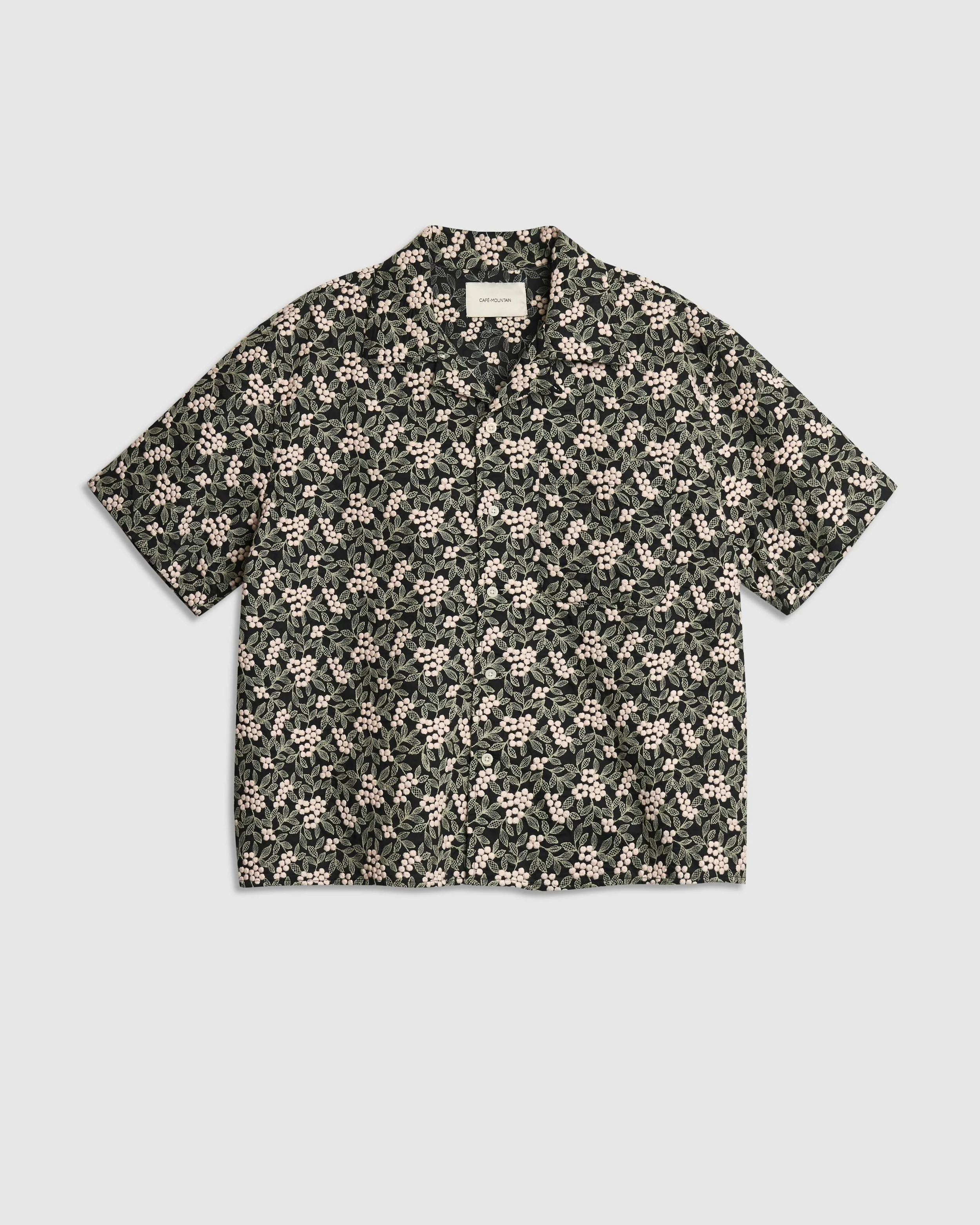 Jacquard Vacation Shirt Black and Natural Flower_.jpeg