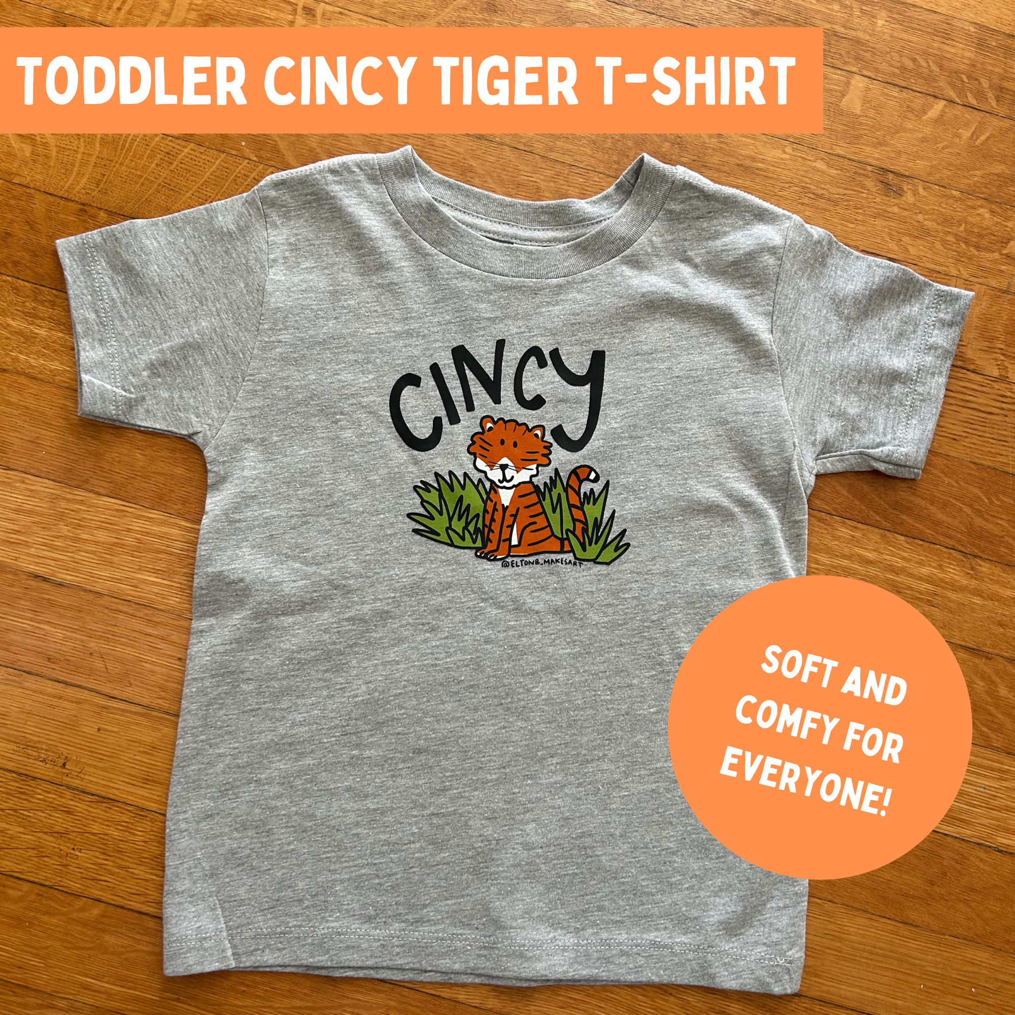 Toddler Cincy Tiger Tee